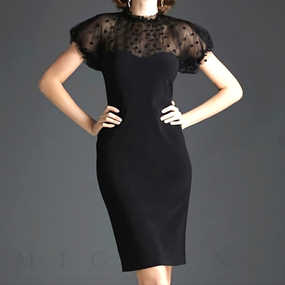 MIGNON black cocktail sheath dress vintage